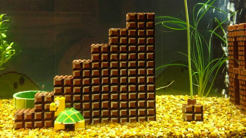 Illustration for article titled Do Fire Flowers Still Work In This Awesome Super Mario Aquarium?
